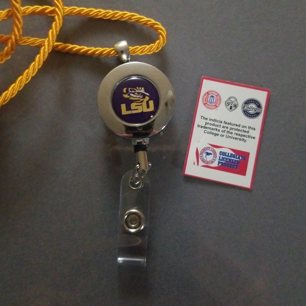 LSU NAME TAG LANYARD